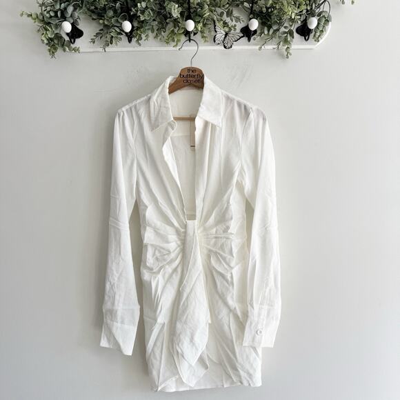 Choosy Dresses & Skirts - Choosy White Crosby Neck Plunge Mini Dress New Size 0